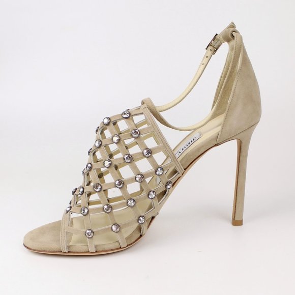 NEW JIMMY CHOO Crystal Caged Heeled - Glam Sandals for Wedding & Events - Picture 6 of 16